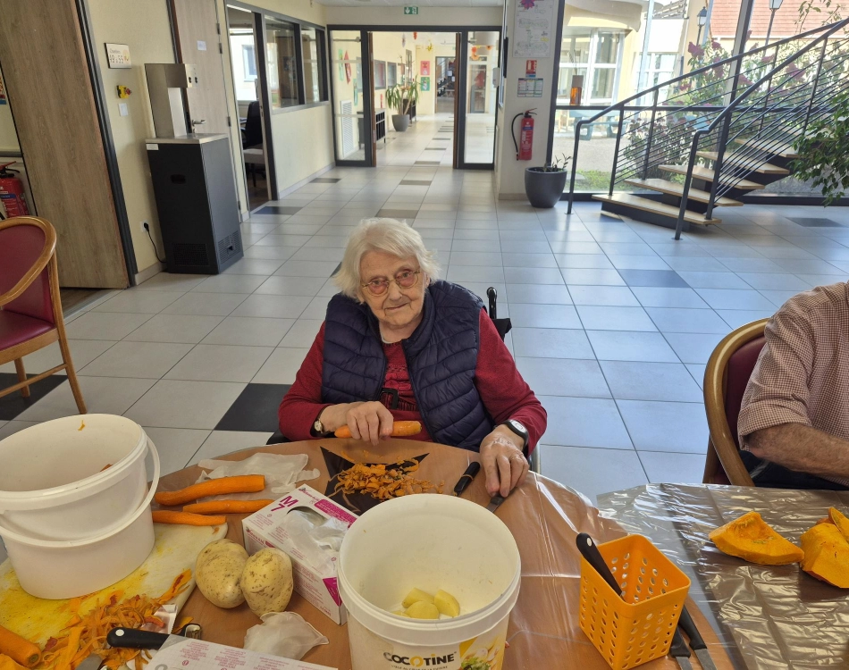 L'atelier épluchage de légumes